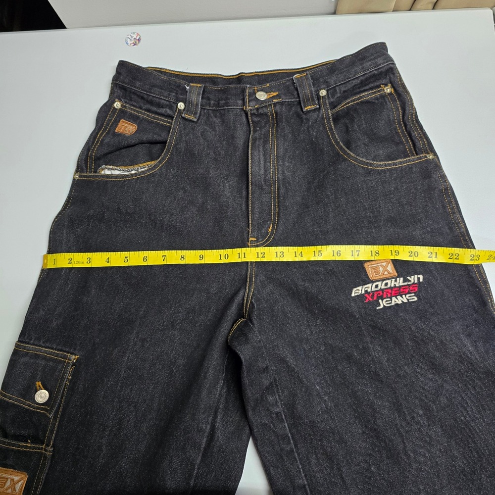 Brooklyn Xpress Cargo‎ Jeans Mens 34 (fits 30x33) Black Baggy Streetwear Y2K - Picture 10 of 15